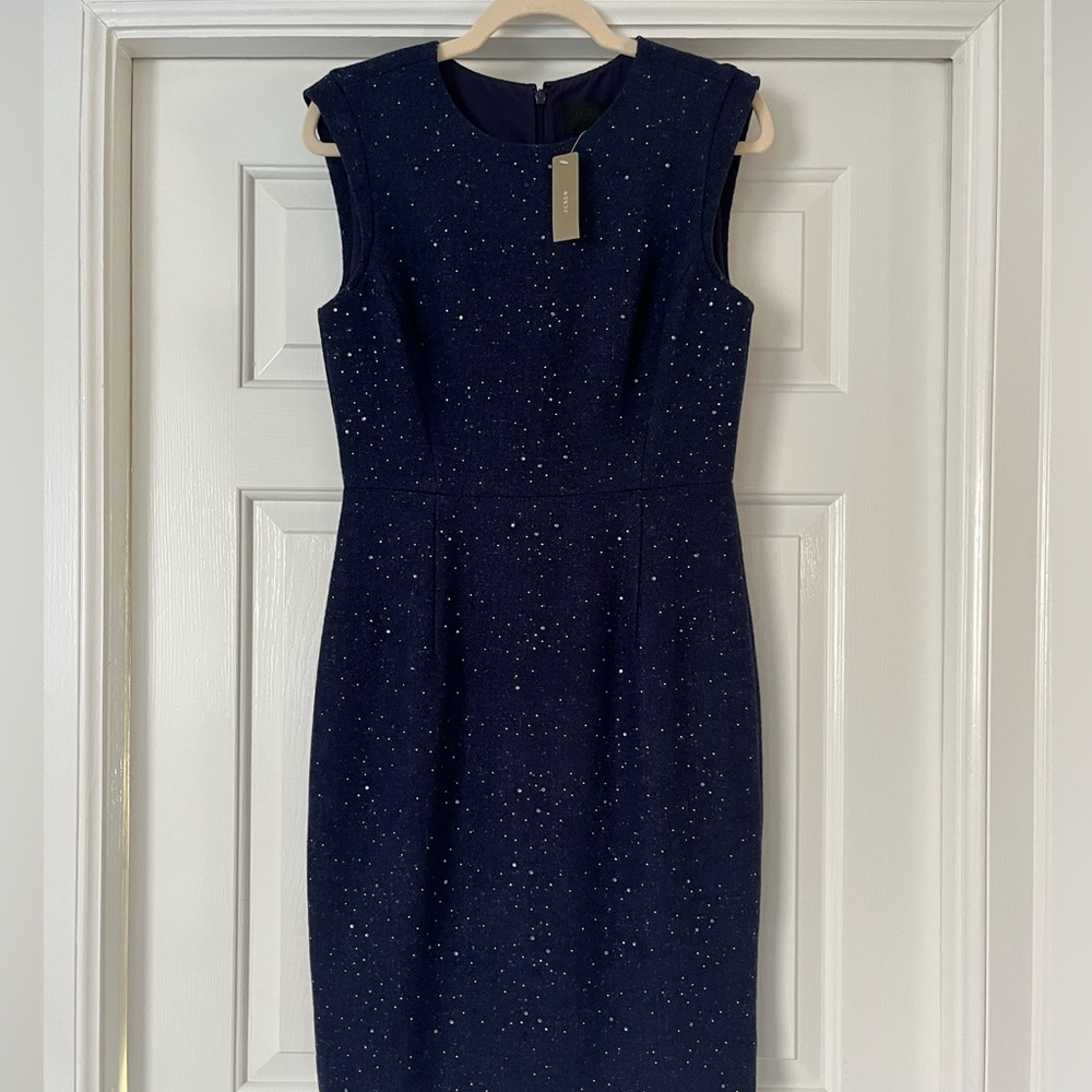 NWT J Crew Collection studded constellation sheath dress, size 6, dark blue - Picture 12 of 16